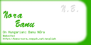 nora banu business card